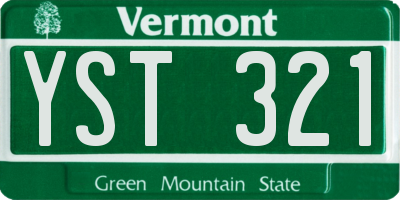 VT license plate YST321