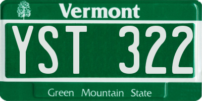 VT license plate YST322