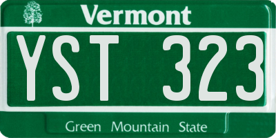 VT license plate YST323