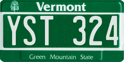VT license plate YST324