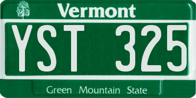 VT license plate YST325