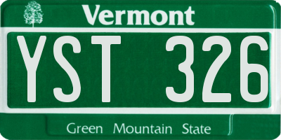 VT license plate YST326