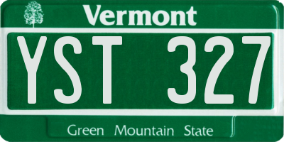 VT license plate YST327