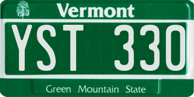 VT license plate YST330