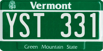 VT license plate YST331
