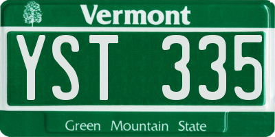VT license plate YST335