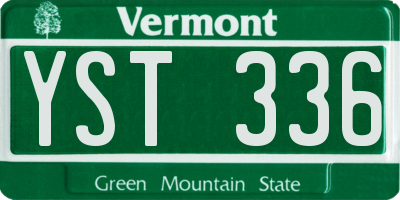 VT license plate YST336