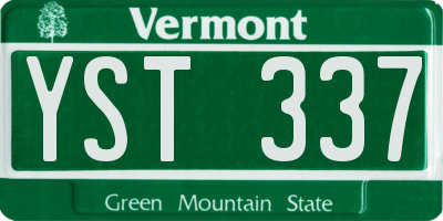 VT license plate YST337