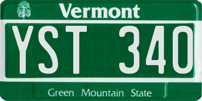 VT license plate YST340