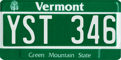 VT license plate YST346