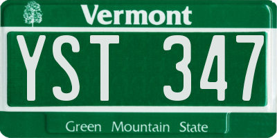 VT license plate YST347