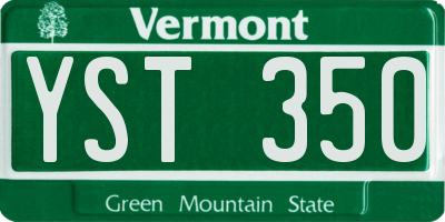 VT license plate YST350