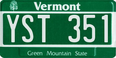 VT license plate YST351