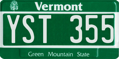 VT license plate YST355