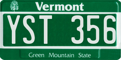 VT license plate YST356
