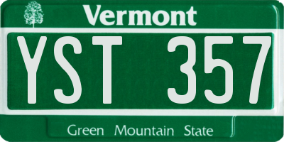 VT license plate YST357