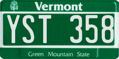 VT license plate YST358