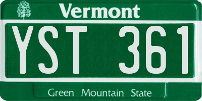 VT license plate YST361