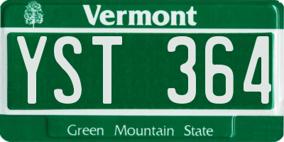 VT license plate YST364