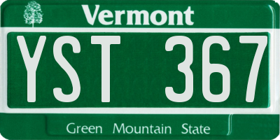 VT license plate YST367