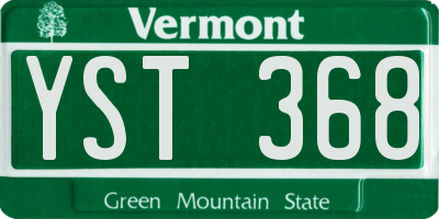 VT license plate YST368