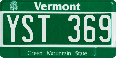 VT license plate YST369
