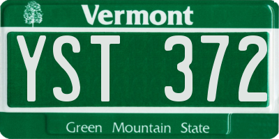 VT license plate YST372