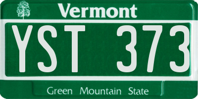 VT license plate YST373