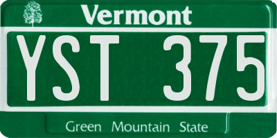 VT license plate YST375