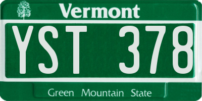 VT license plate YST378