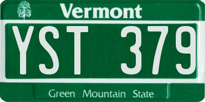 VT license plate YST379