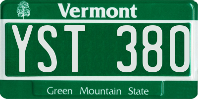 VT license plate YST380