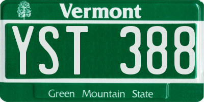 VT license plate YST388