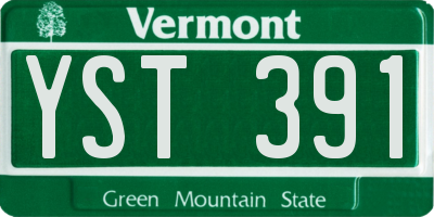 VT license plate YST391