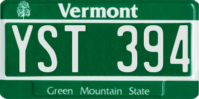 VT license plate YST394