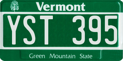 VT license plate YST395