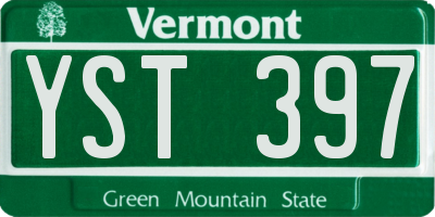 VT license plate YST397