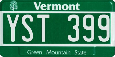 VT license plate YST399