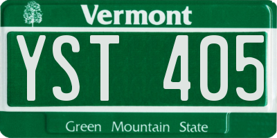 VT license plate YST405