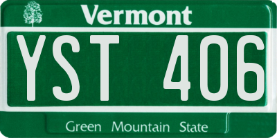 VT license plate YST406