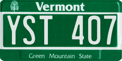 VT license plate YST407