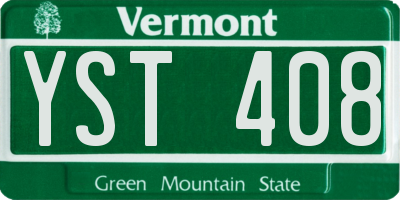 VT license plate YST408