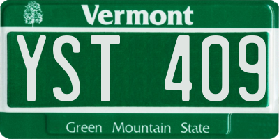 VT license plate YST409
