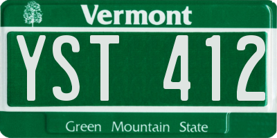 VT license plate YST412