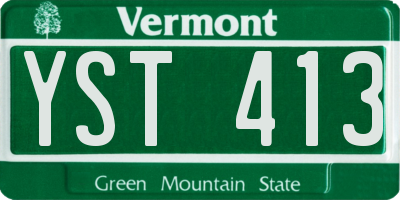 VT license plate YST413