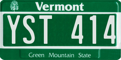 VT license plate YST414