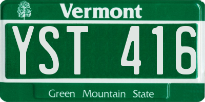 VT license plate YST416