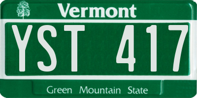 VT license plate YST417