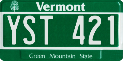VT license plate YST421