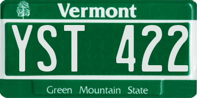 VT license plate YST422
